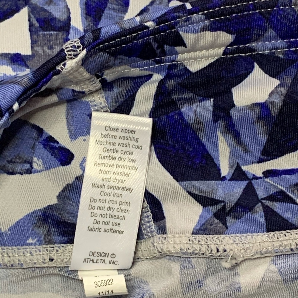 Athleta Blue and White Floral Capri Leggings - Picture 6 of 7